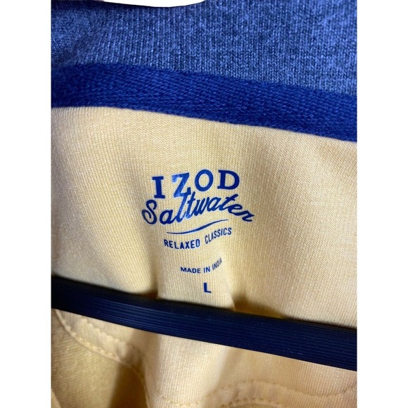 Izod Saltwater 1/4 Zip Sweatshirt Pullover Shirt Mens L Colorblock Rugby Sailing - Picture 5 of 6